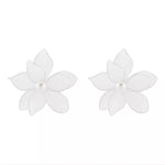 Flower Pearl Stud Earrings