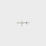 Heart Shape Cross Inlaid Zircon Open Ring