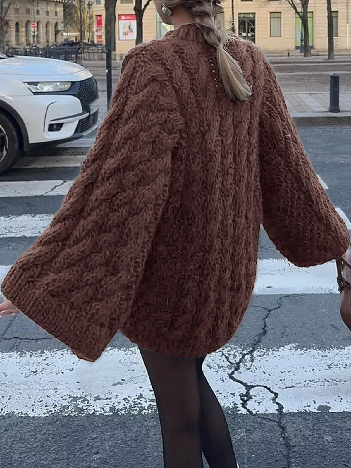 Cable Knit Round Neck Sweater