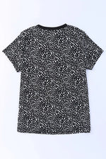Animal Print Round Neck Short Sleeve T-Shirt
