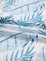 Tropical Print Shirred Waistband Wide Leg Pants