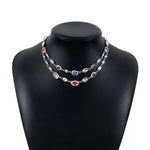 Vintage Multi-Gemstone Double Layered Necklace