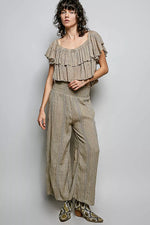 POL Off-Shoulder Ruffle Crop Top