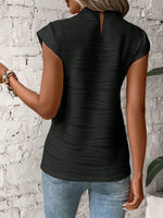 Mock Neck Cap Sleeve Top