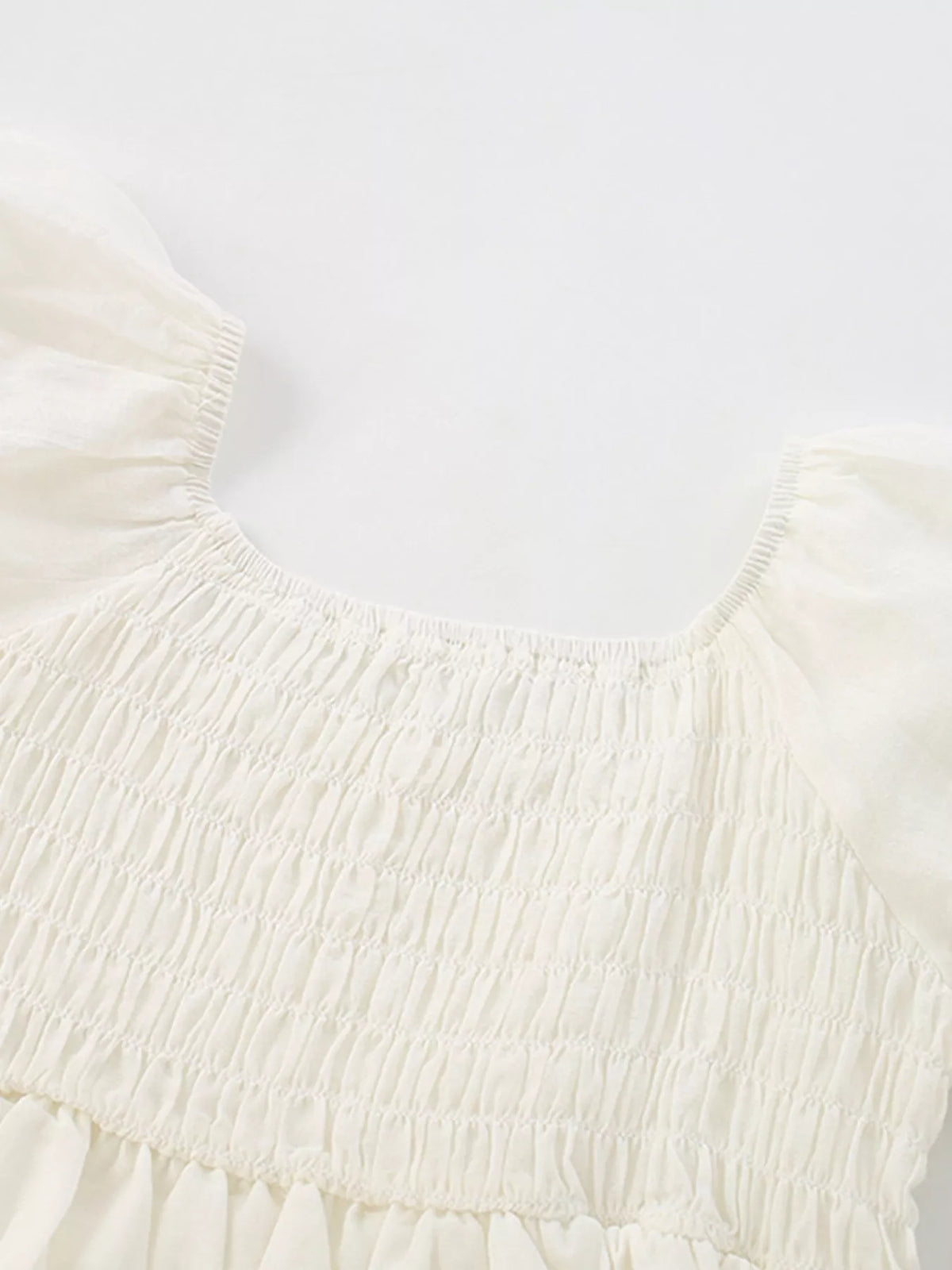 Children's Smocked Puff Sleeve Tiered Dress