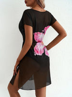 Printed Short Sleeve Mini Dress