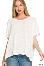 Zenana Oversized Slub Hacci Top