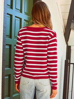 Striped Button-Up Cardigan