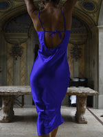 Cowl Neck Tied Back Midi Dress