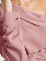 One-Shoulder Satin Blouse