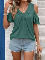 Cold Shoulder V-Neck T-Shirt