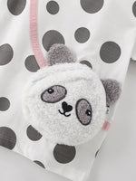 Children's Panda Bag Polka Dot T-Shirt & Shorts Set