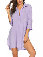 Full Size Side Slit Collared Neck Oversized Shirt Plus Size
