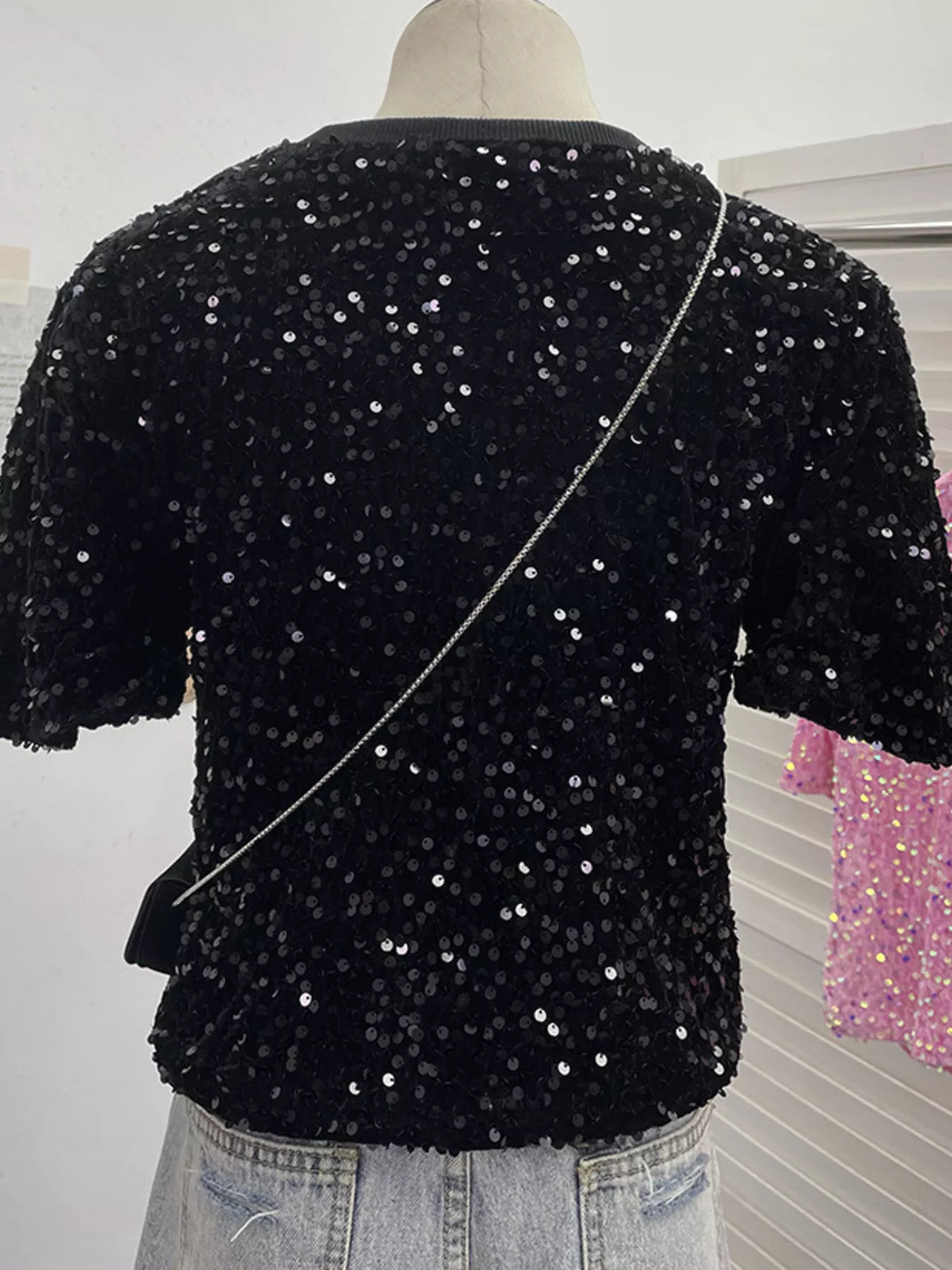 Sequin Short Sleeve T-Shirt