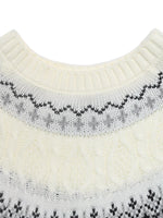 Fair Isle Pattern Crew Neck Sweater