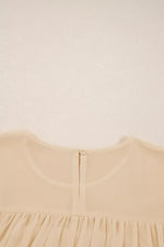 Round Neck Ruffle Sleeve Blouse