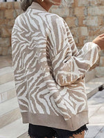 Zebra Print Button Up Cardigan