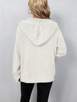 Full Size Cozy Knit Hooded Button-Down Cardigan Plus Size