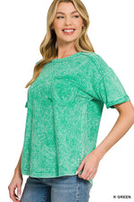 Zenana Halo Washed Relaxed Fit Tee