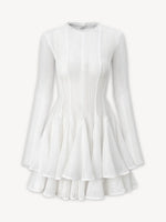 Layered Round Neck Long Sleeve Dress