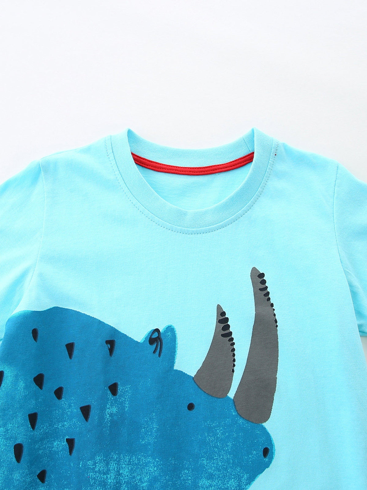 Children's Rhino Graphic Tee & Plaid Shorts Set