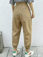Loose Fit Elastic Waist Harem Pants