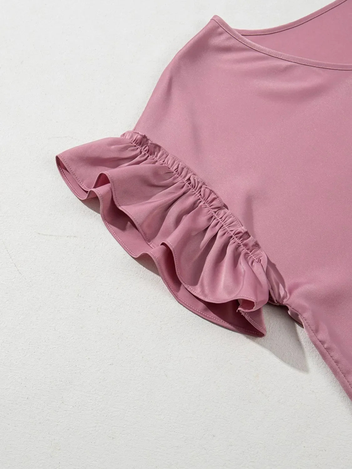 Toadstool Satin Ruffle Sleeve Top
