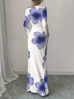 Floral Print One Shoulder Maxi Dress