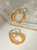 18K Gold-Plated Stainless Steel Contrast AsymmetricalEarrings