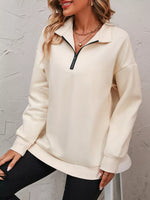 Quarter Zip Dropped Shoulder Sweatshirt