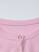 Ribbed Knit Long Sleeve T-Shirt