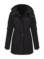 Full Size Hooded Mid-Length Windproof Outerwear Plus Size