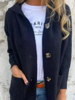 Full Size Button-Down Hooded Cardigan Plus Size
