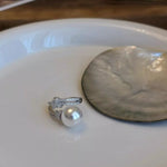 Pearl Zircon Bypass Ring