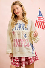 BiBi 4th Of July Stars And Stripes Patches Sweatshirt