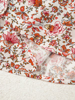 Floral Long Sleeve Button Down Blouse