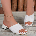 Open Toe Block Heels Sandals