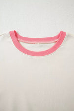 Color Block Striped Patchwork Dolman Slit Sweatshirt