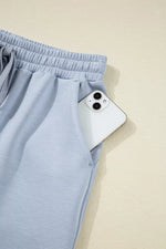 Half Zip Thumbhole Sleeve Hoodie and Pants 2pcs Outfit