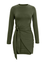 Round Neck Long Sleeve Bodycon Dress