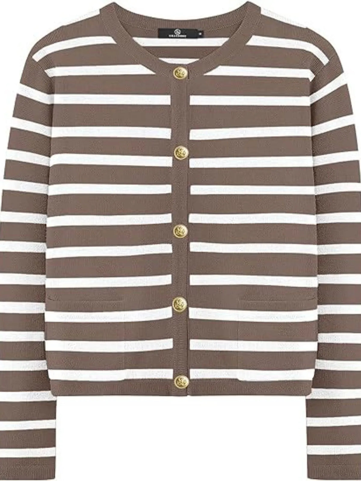 Striped Button-Up Cardigan