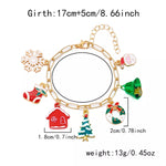 18K Gold-Plated Resin Christmas Theme Bracelet