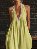 Full Size Lace Trim Wide-Leg Jumpsuit Plus Size