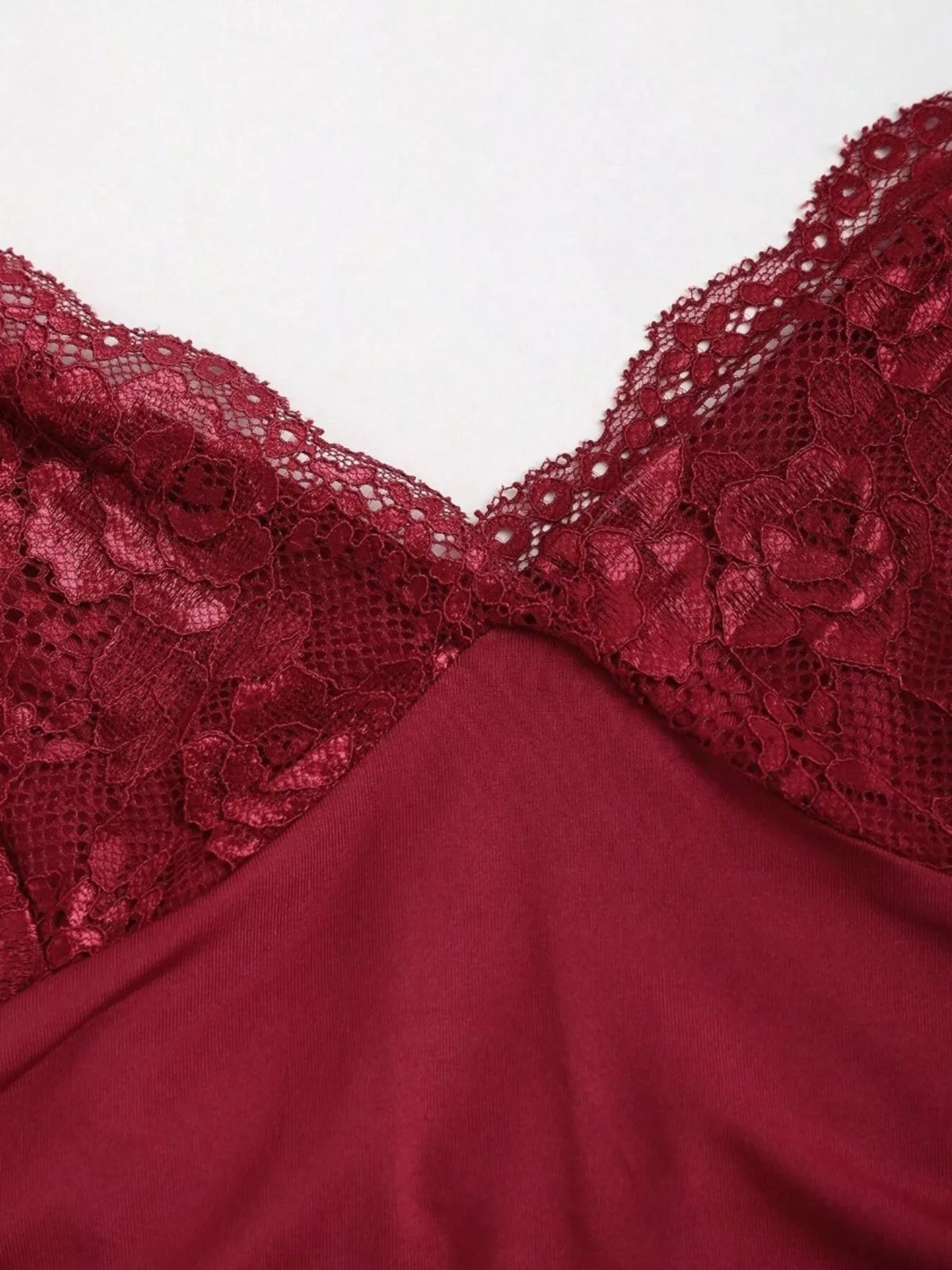 Lace Trim Ruched Mermaid Dress