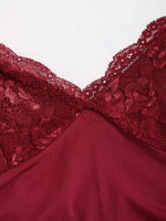 Lace Trim Ruched Mermaid Dress