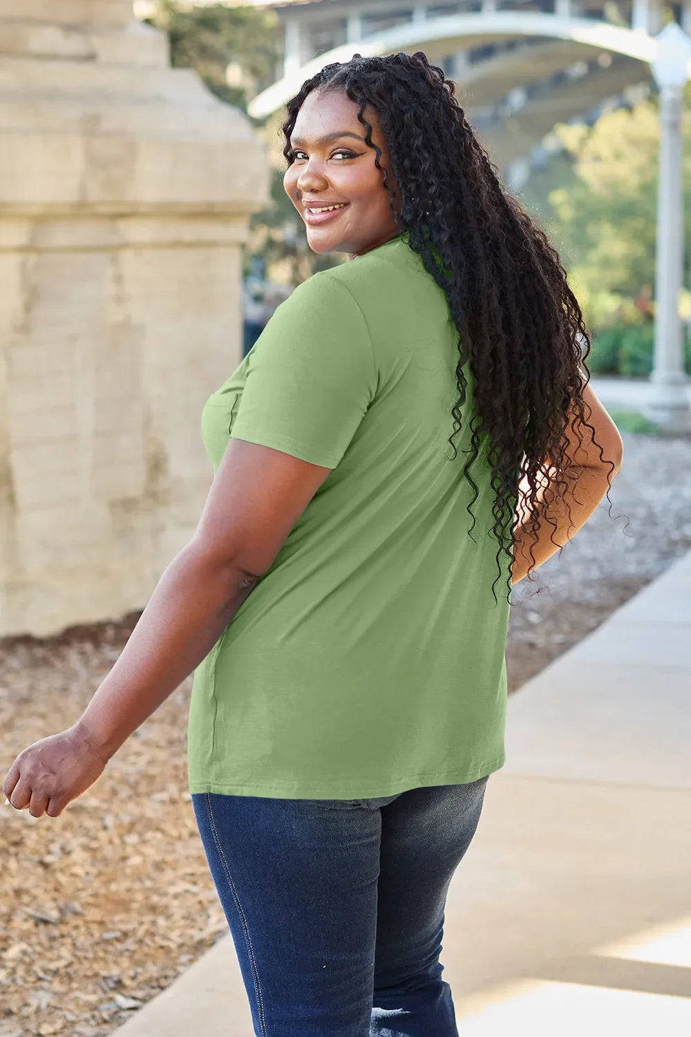 Basic Bae Bamboo Full SizeV-Neck Short Sleeve T-Shirt