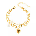 18K Gold-Plated Heart Charm Bracelet