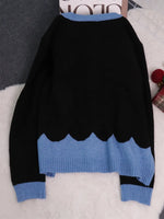 Button-Front Contrast Trim Cardigan