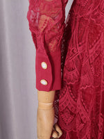 Lace Button Front Midi Dress
