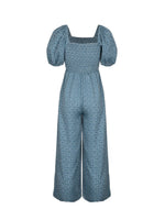 Printed Square Neck Puff Sleeve Jumpsuit